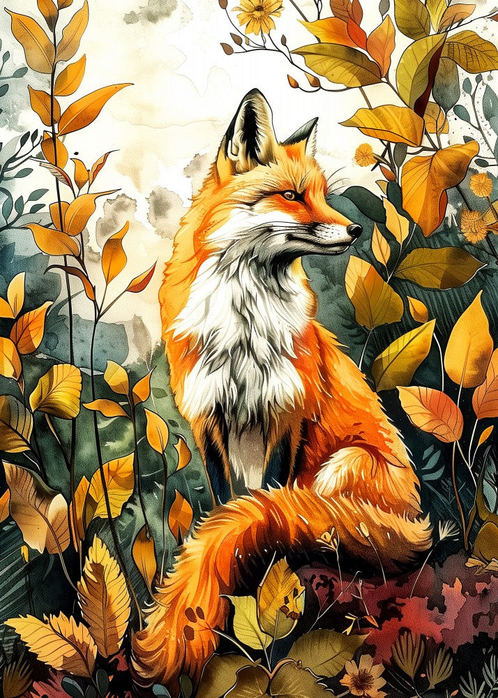 Animal watercolor art Fox 1