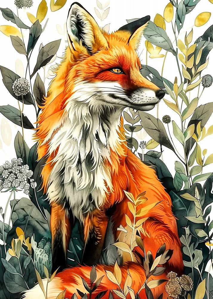 Animal watercolor art Fox 3