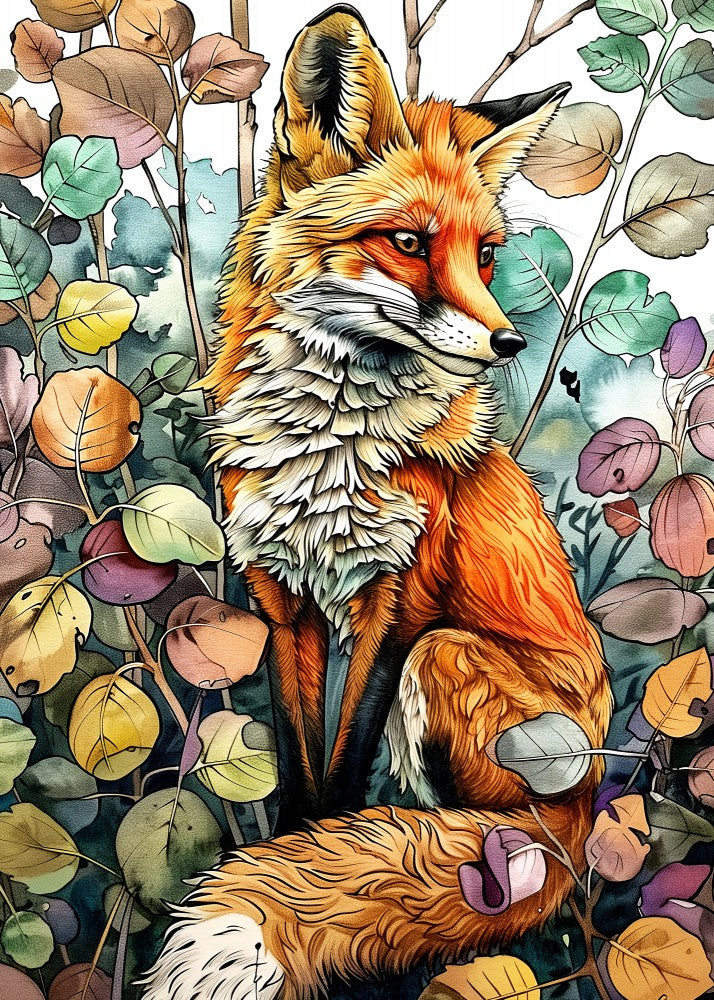 Animal watercolor art Fox 7