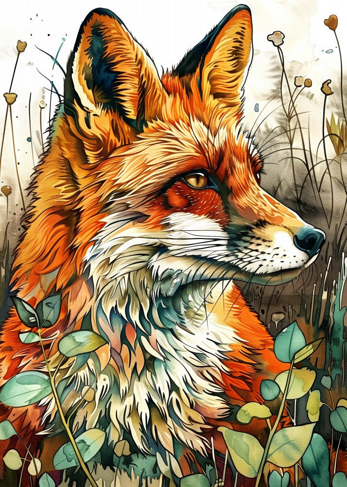 Animal watercolor art Fox 8