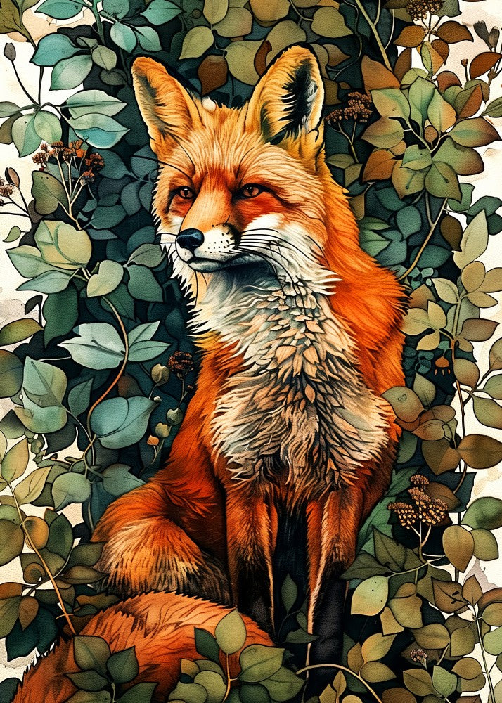 Animal watercolor art Fox 9