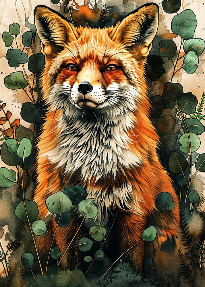 Animal watercolor art Fox 11