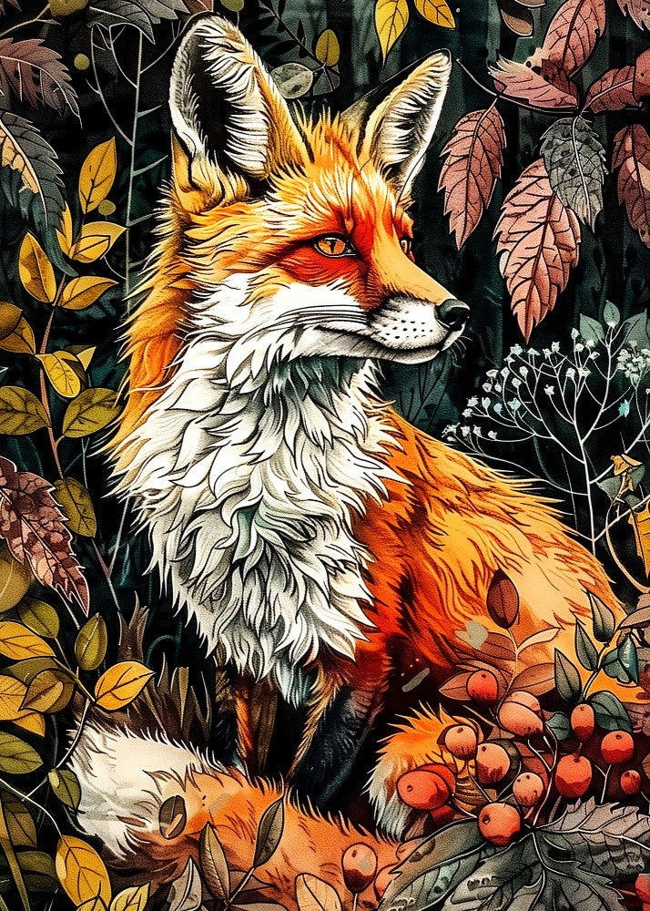 Animal watercolor art Fox 12