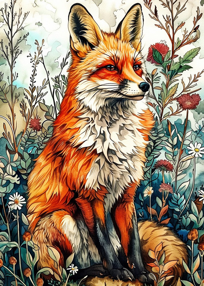 Animal watercolor art Fox 15