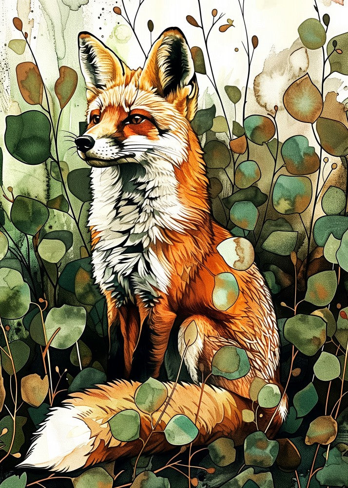 Animal watercolor art Fox 16
