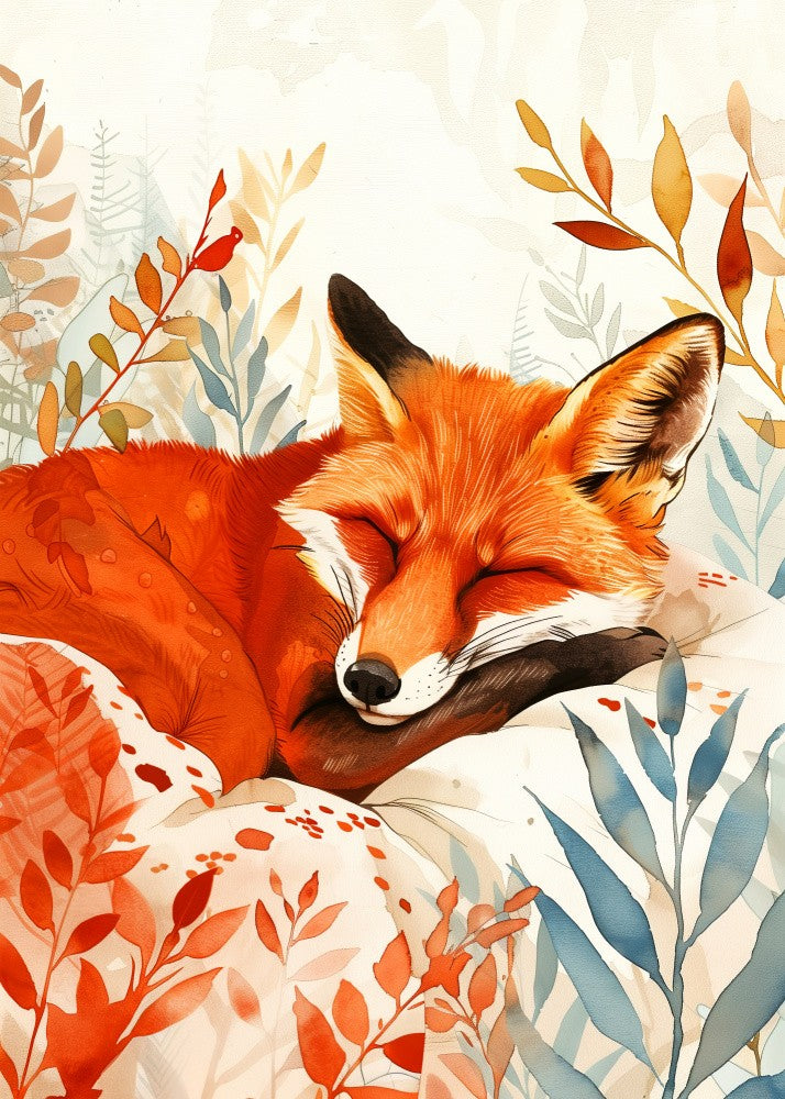Animal watercolor art Fox 17