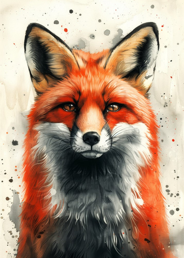 Animal watercolor art Fox 18