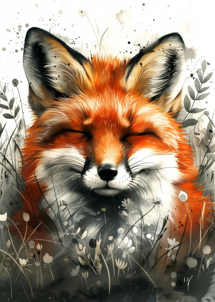 Animal watercolor art Fox 20