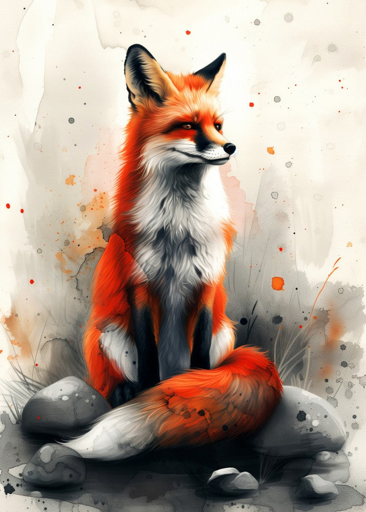 Animal watercolor art Fox 23