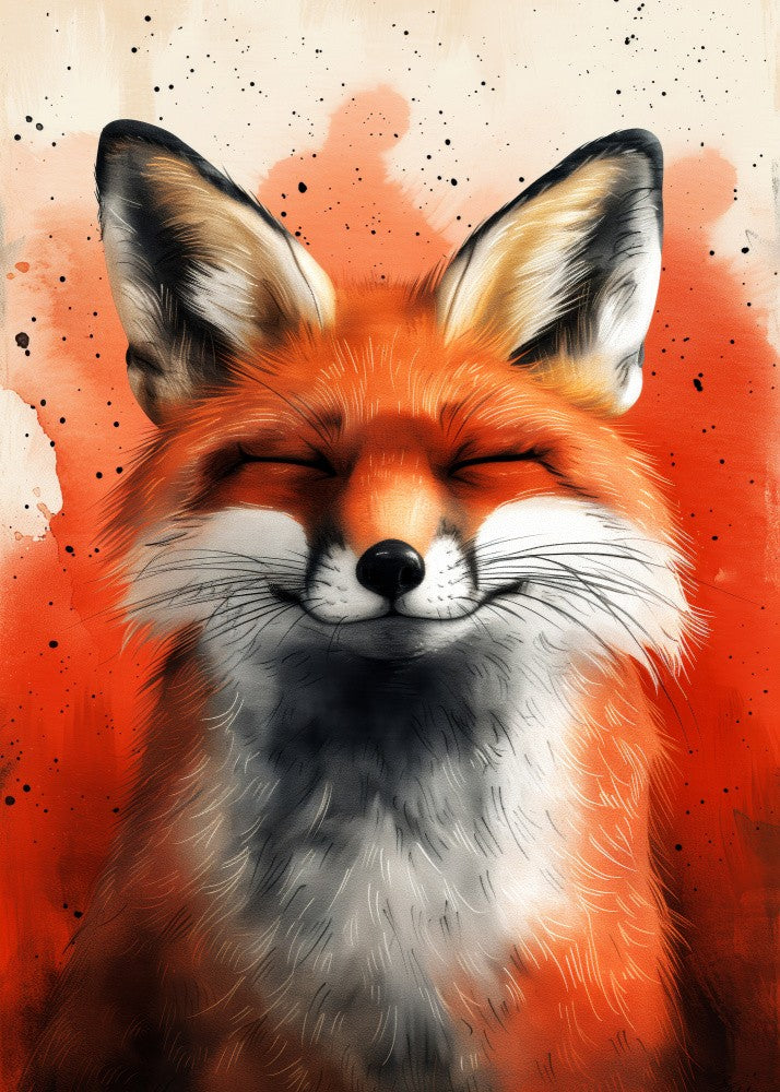 Animal watercolor art Fox 24