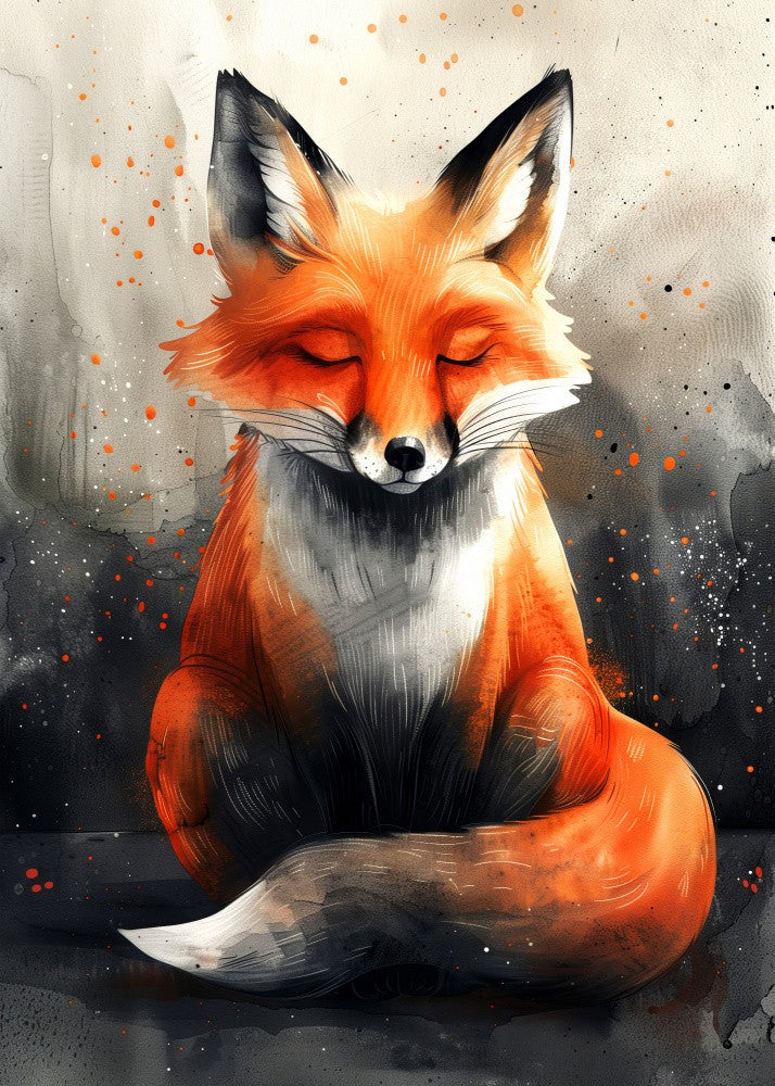 Animal watercolor art Fox 26