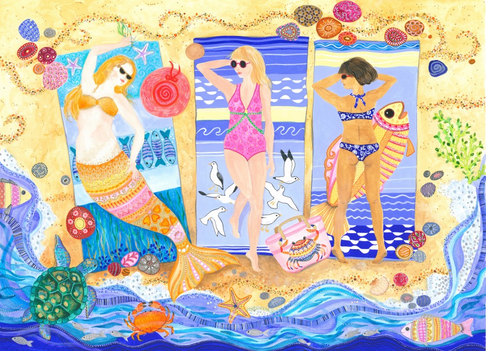 Colorful Beach Scene