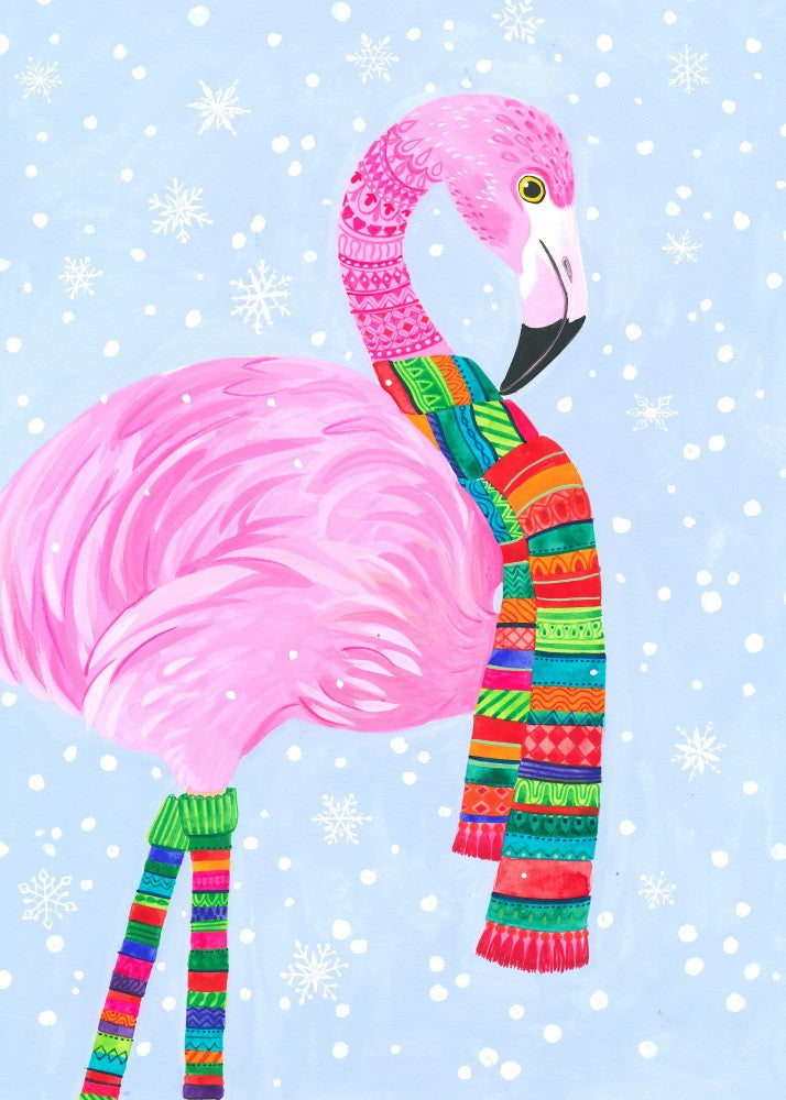 Snowy Scarfed Flamingo