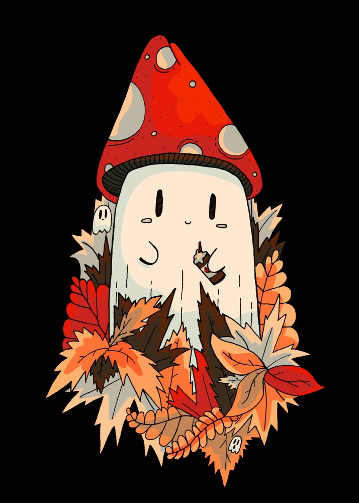 Happy coffee mushroom