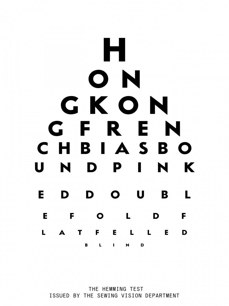 Eye test sewing