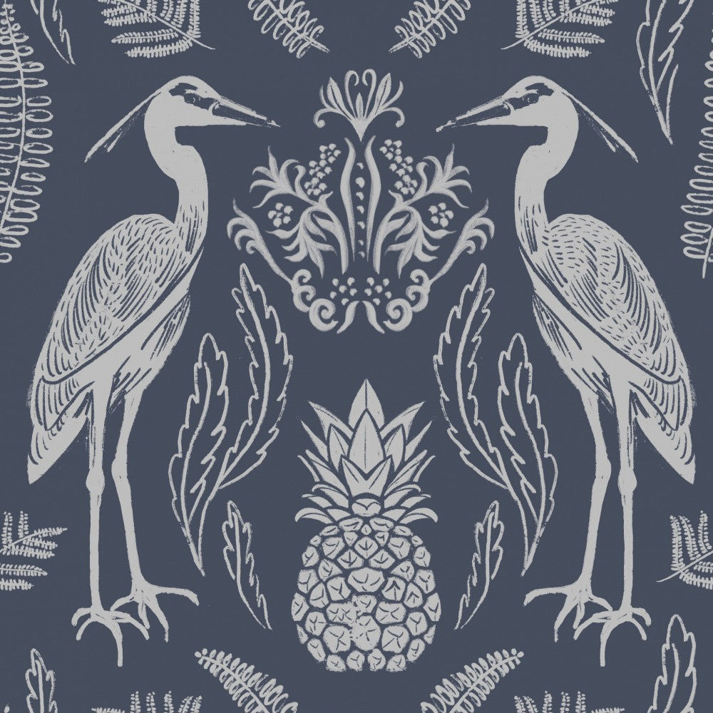 Heron and ferns