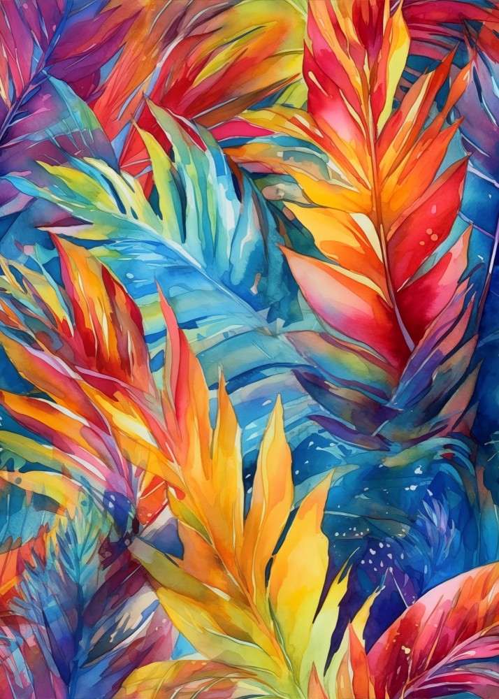 Nature Flowers and Leaves Watercolor Art (99)