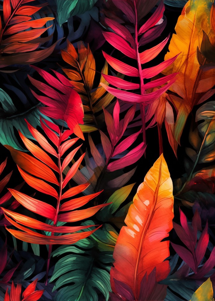 Nature Flowers and Leaves Watercolor Art (104)