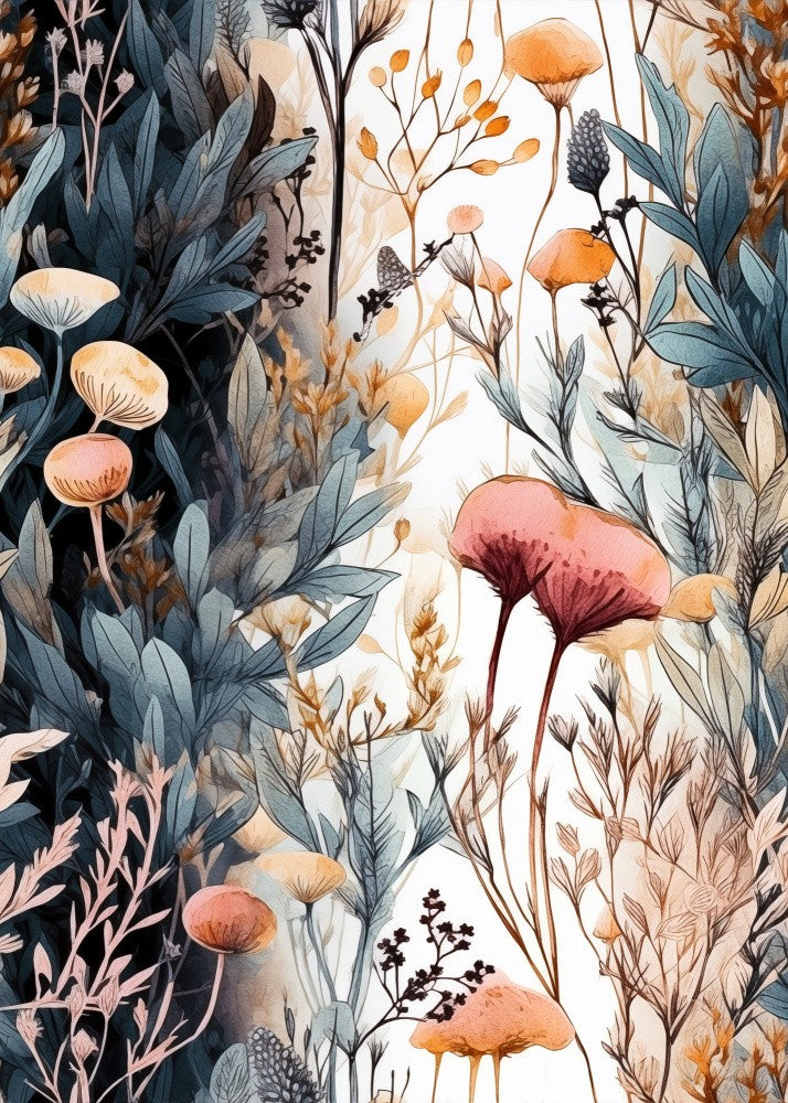 Nature Flowers and Leaves Watercolor Art (106)