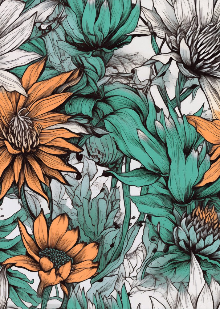 Nature Flowers and Leaves Watercolor Art (116)