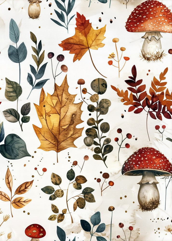 Nature Flowers and Leaves Watercolor Art (128)