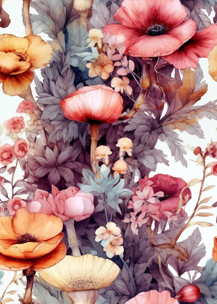 Nature Flowers and Leaves Watercolor Art (131)