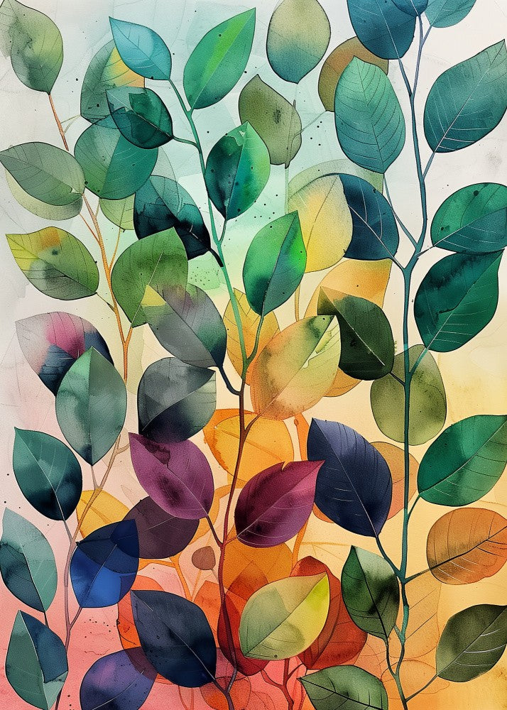 Nature Flowers and Leaves Watercolor Art (134)