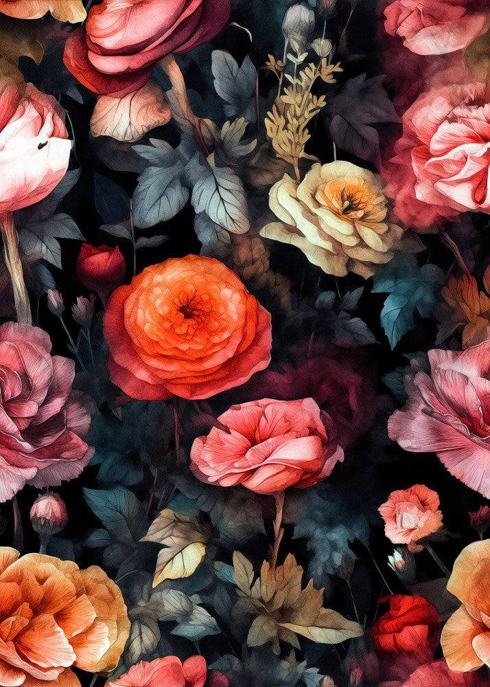 Nature Flowers and Leaves Watercolor Art (136)