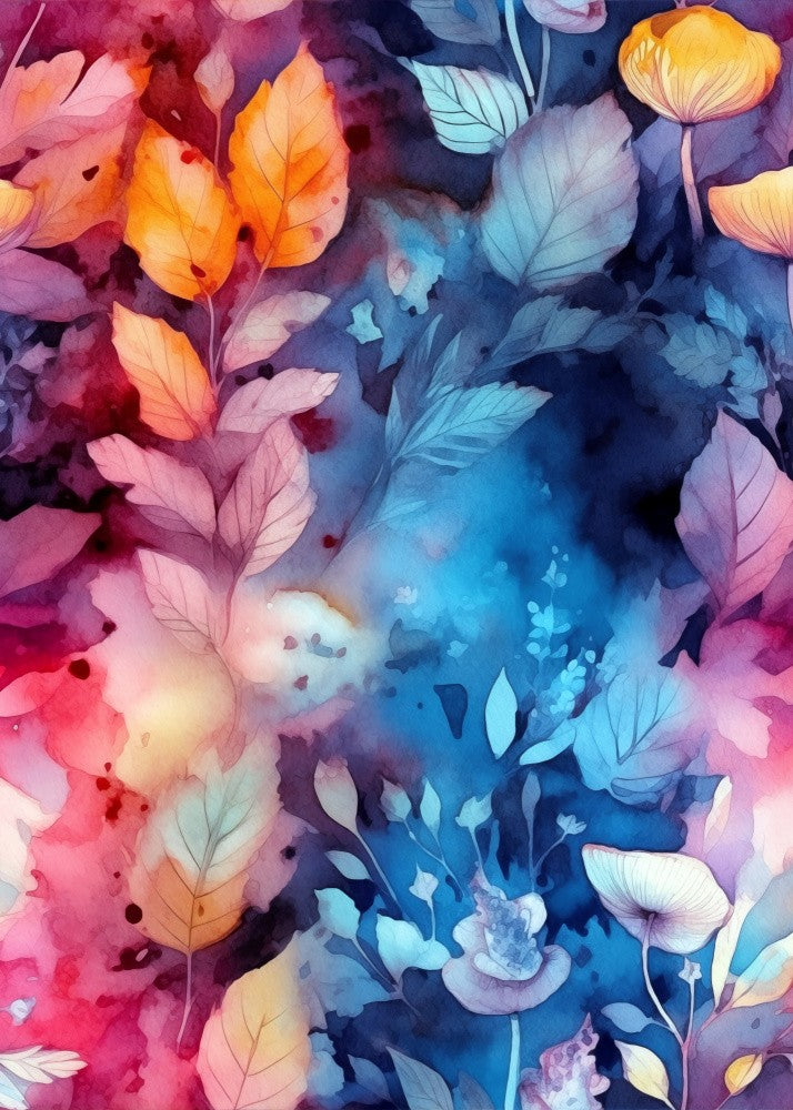 Nature Flowers and Leaves Watercolor Art (138)