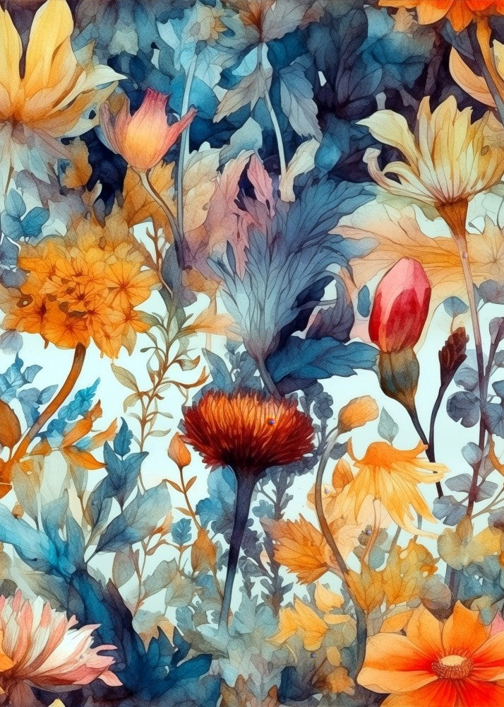 Nature Flowers and Leaves Watercolor Art (139)