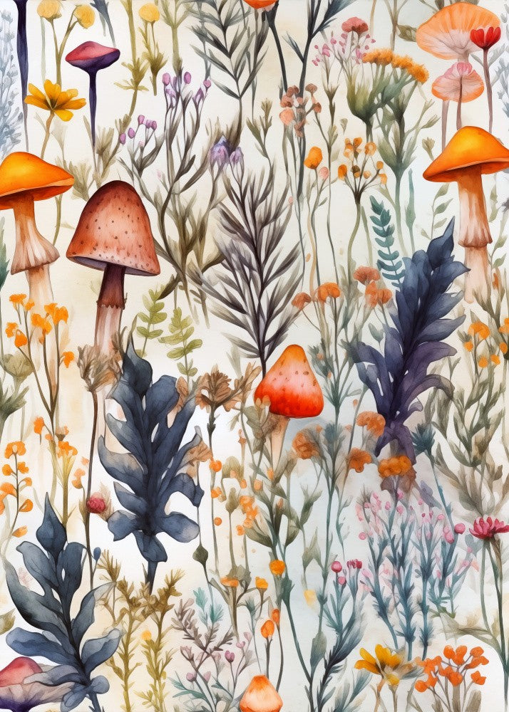 Nature Flowers and Leaves Watercolor Art (140)