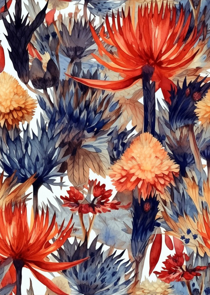Nature Flowers and Leaves Watercolor Art (141)