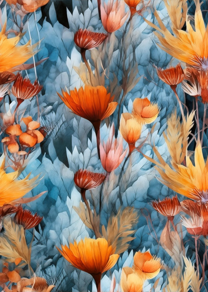 Nature Flowers and Leaves Watercolor Art (145)