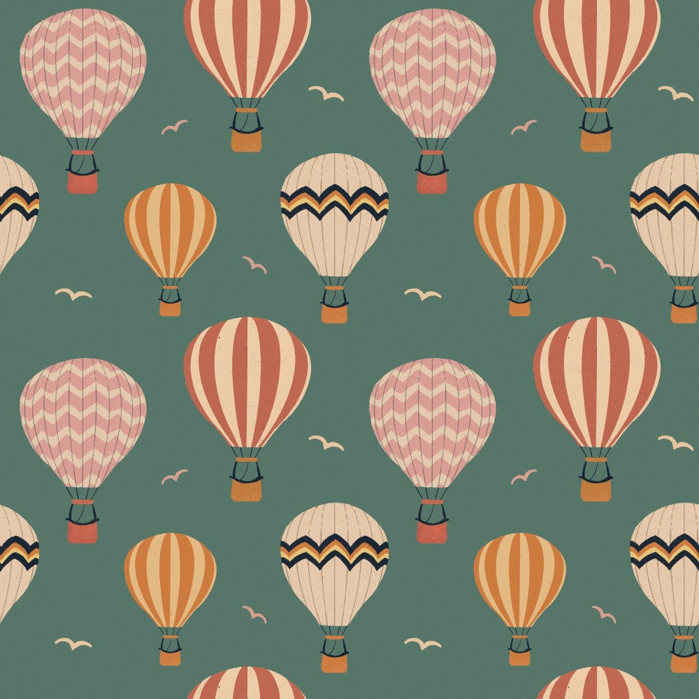 Retro hot air balloon repeat pattern