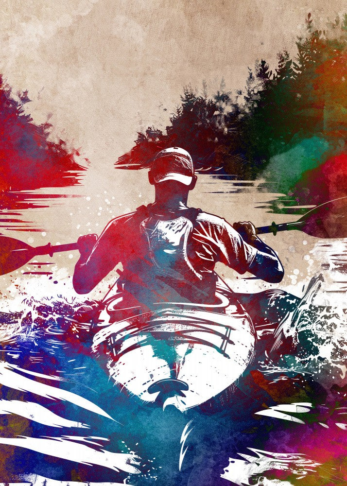 Kayaking Sport Digital Art