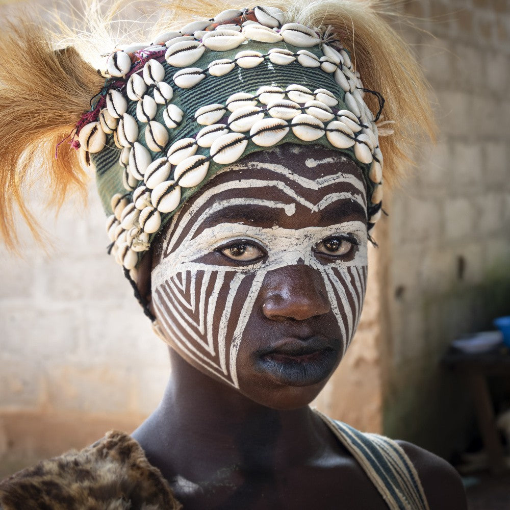 snake girl at Diourouzon village, in the mountains of Man, Ivory Coast