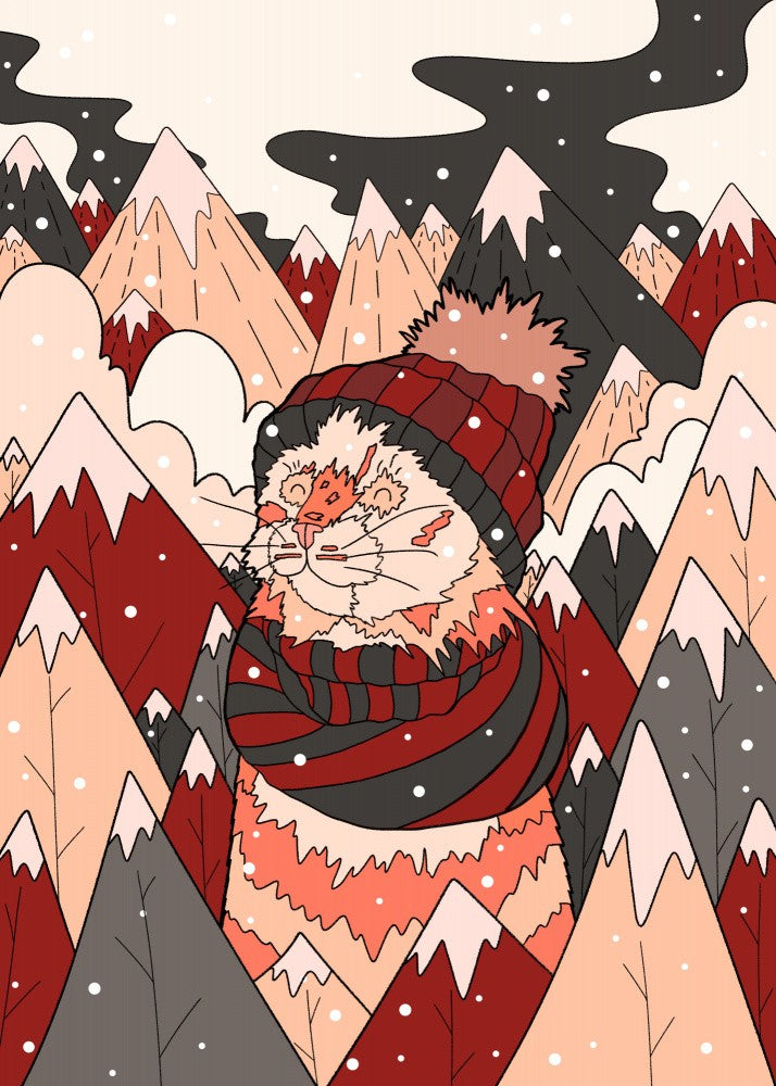 Cozy winter cat