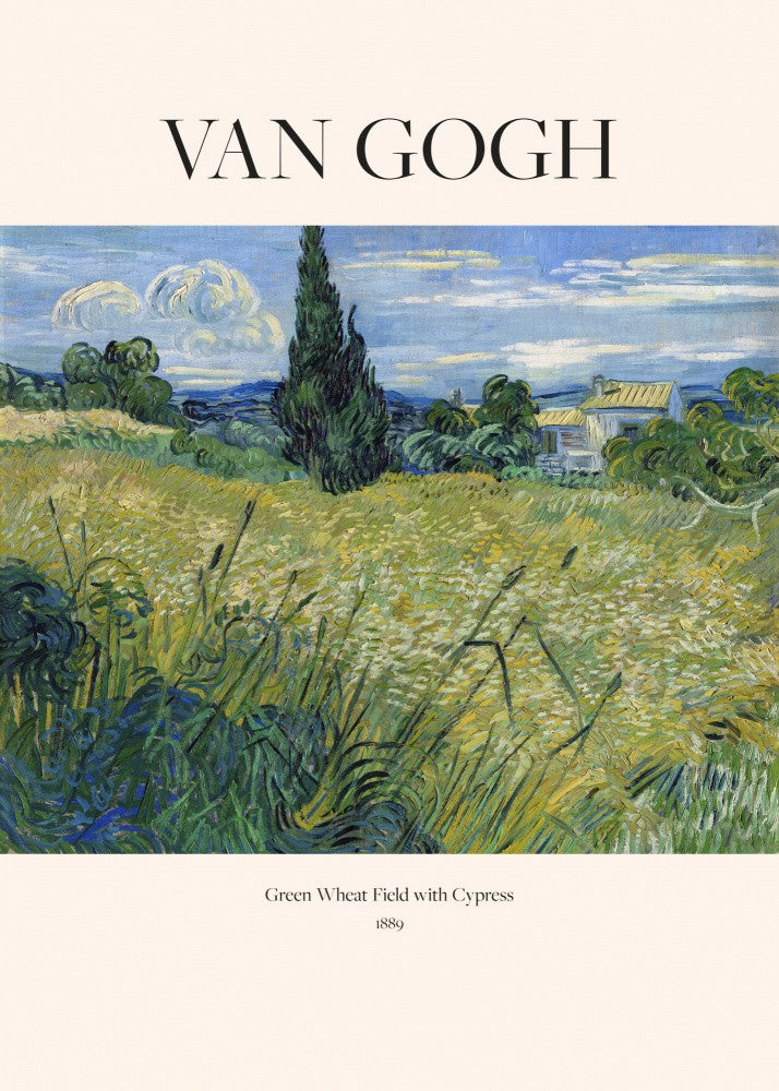 Green Wheat Field With Cypress (1889) Van Gogh