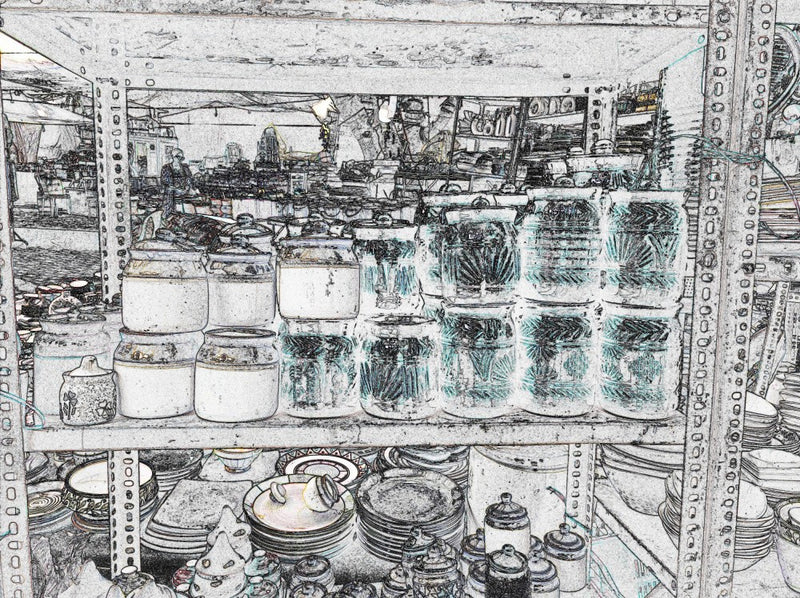 Vintage Market Shelf