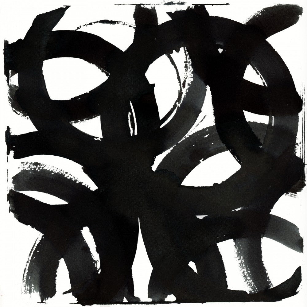 Black Ink Curls Print