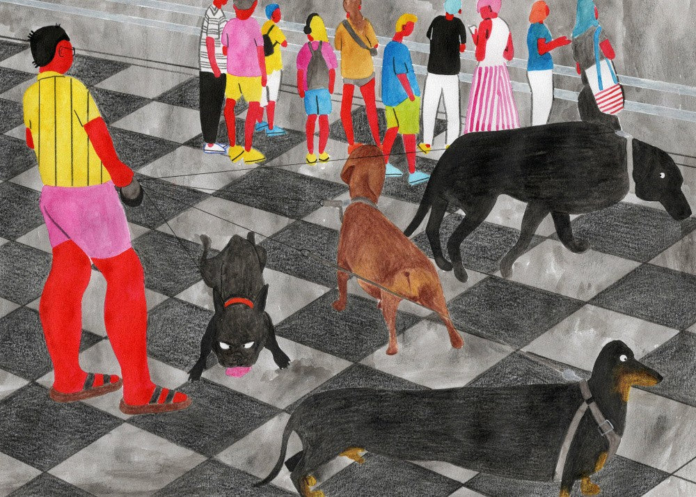 Gehende Hunde