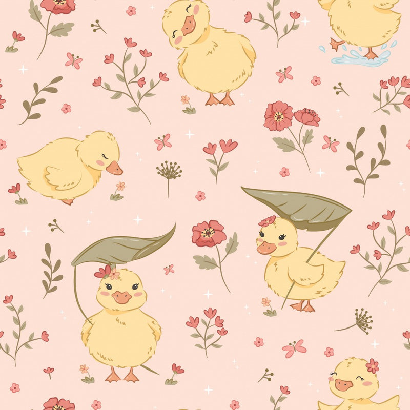 Cute Ducklings By the Lake - Pink