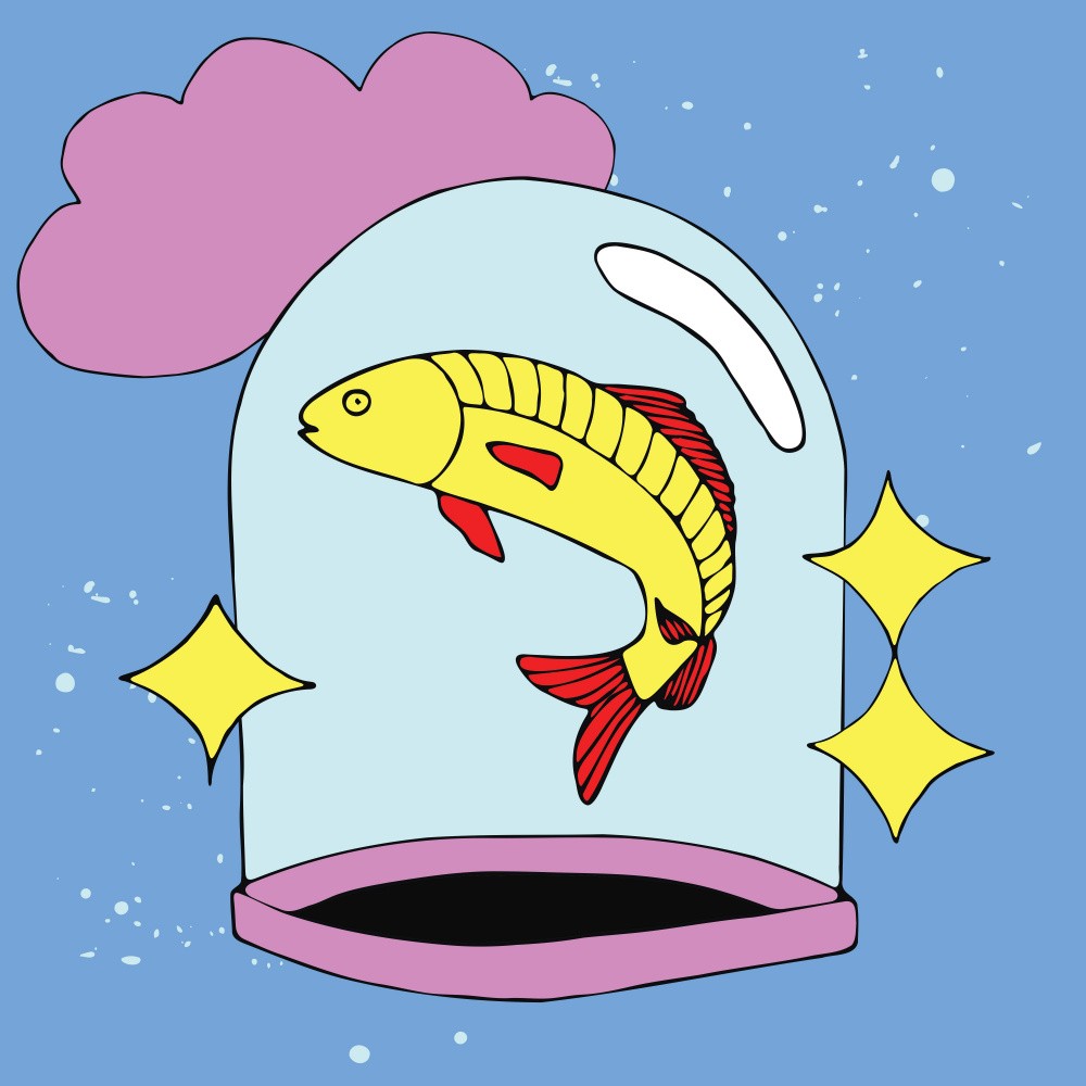 Fisch im Glas Illustration