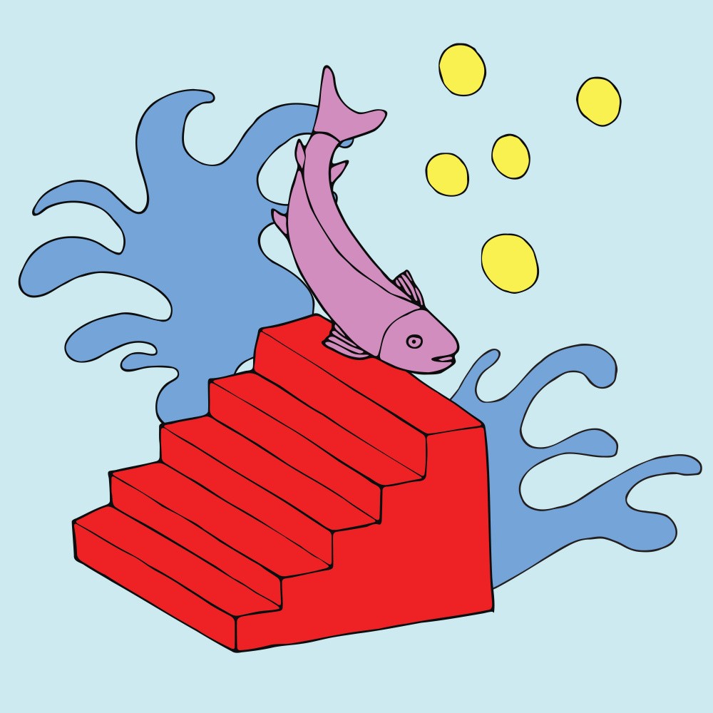 Ozeanfisch-Spritzer-Illustration