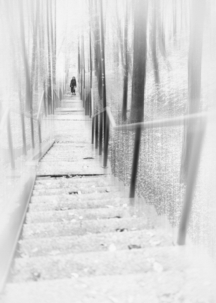 Auf der Treppe