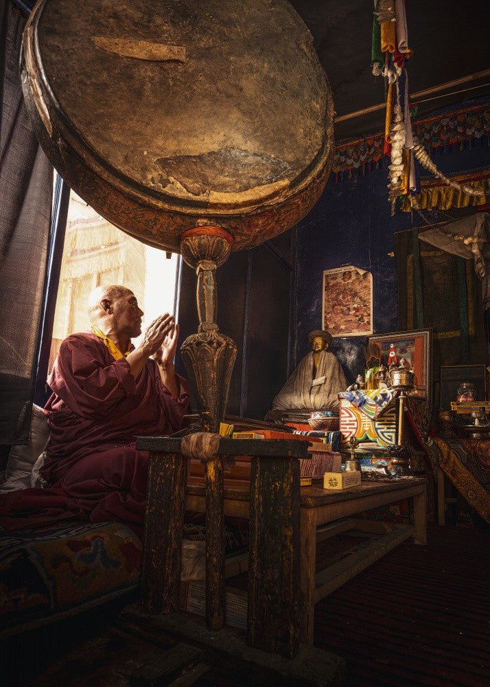 Tibetan monk in faith