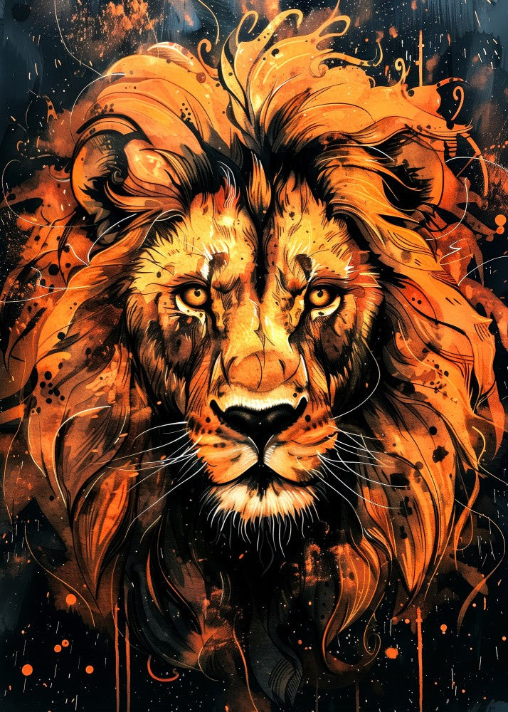 Lion 2 Watercolor Animal Art