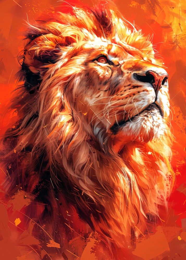 Lion 3  Watercolor Animal Art