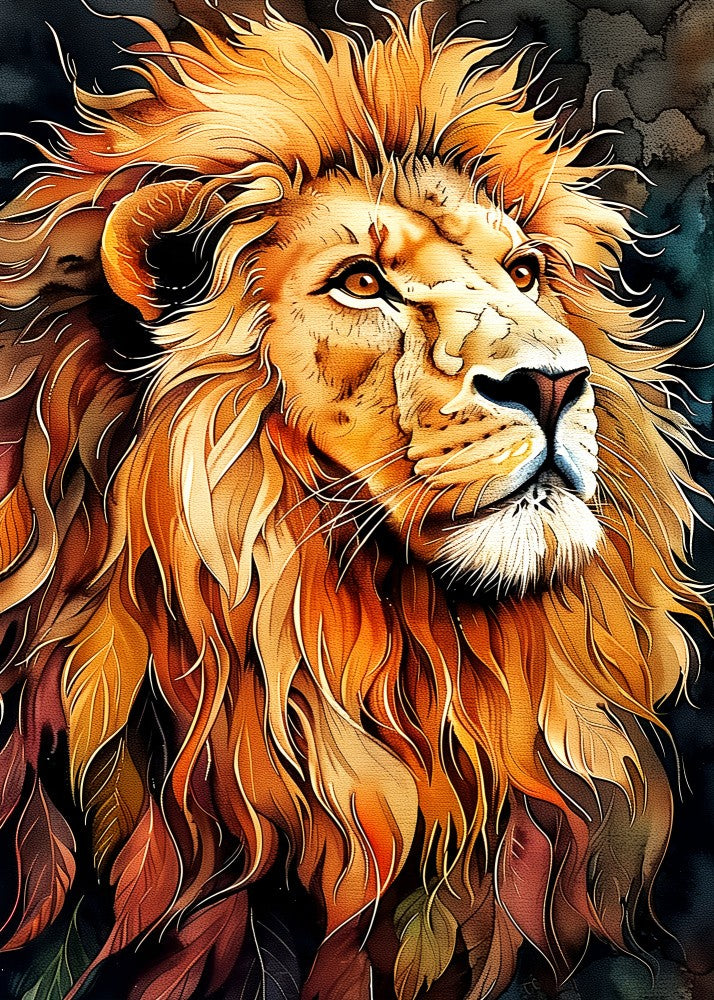 Lion Watercolor Animal Art