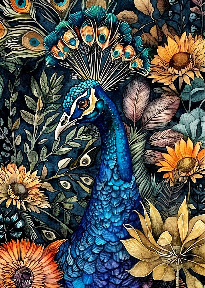 Peacock Watercolor Animal Art